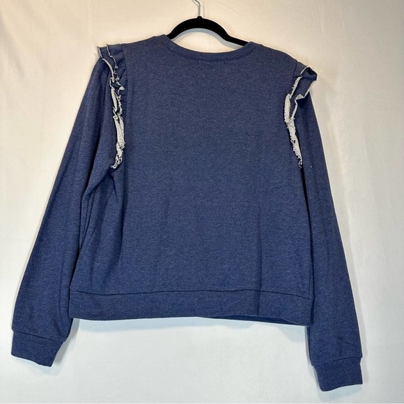 INC International Concepts Ruffled Metallic Star Pull-over Sweatshirt Size L NWT - Picture 4 of 8